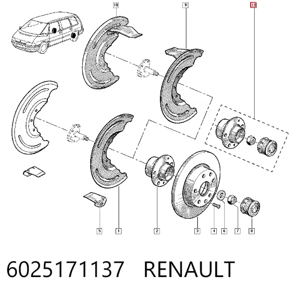 Подшипник задней ступицы 6025171137 Renault (RVI)