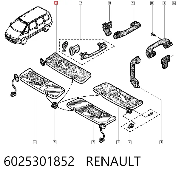 Солнцезащитный козырек 6025301852 Renault (RVI)