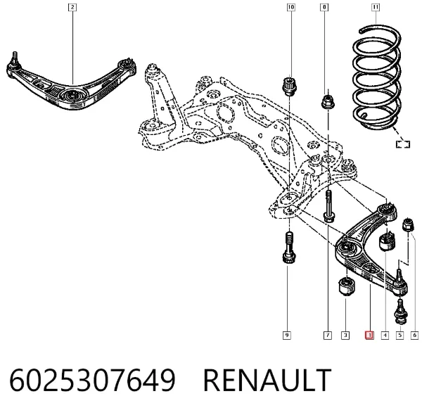Рычаг передней подвески левый 6025307649 Renault (RVI)