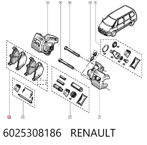 Задние тормозные колодки 6025308186 Renault (RVI)