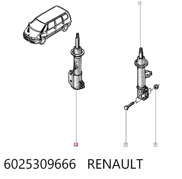 Амортизатор передний 6025309666 Renault (RVI)
