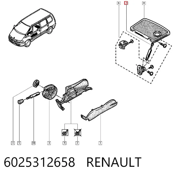Амортизатор откидного столика сиденья 6025312658 Renault (RVI)