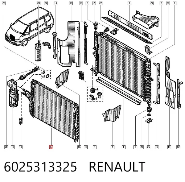 Радиатор кондиционера 6025313325 Renault (RVI)