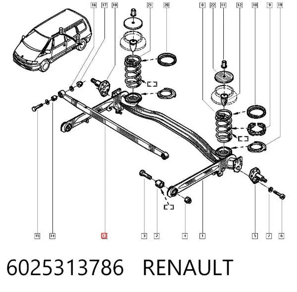 Стабилизатор задний 6025313786 Renault (RVI)