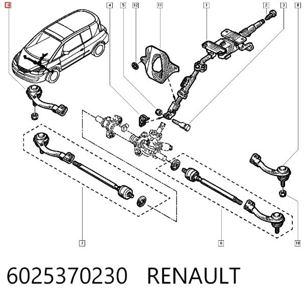Рулевой наконечник 6025370230 Renault (RVI)