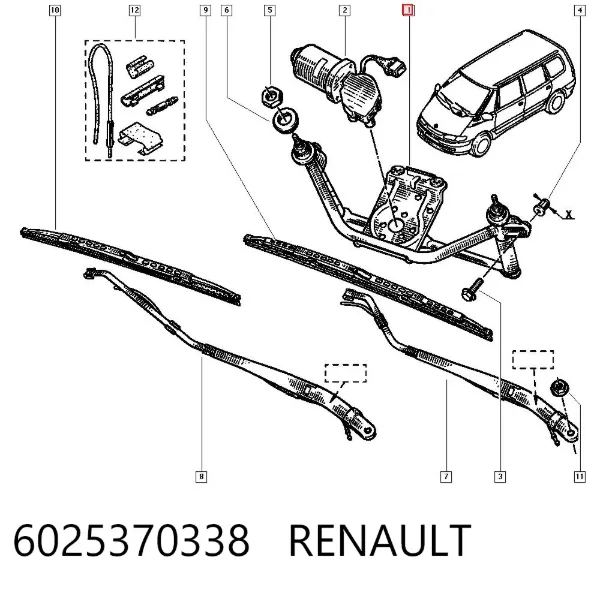 Трапеция дворников 6025370338 Renault (RVI)