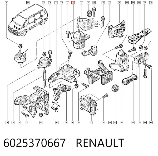 Правая подушка двигателя 6025370667 Renault (RVI)