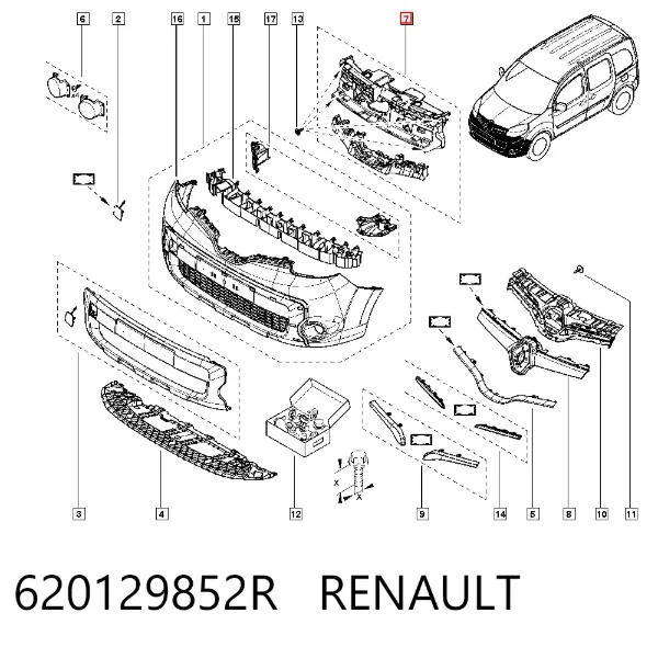 Решетка радиатора 620129852R Renault (RVI)