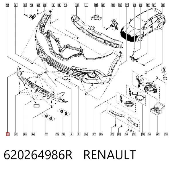 Спойлер переднего бампера 620264986R Renault (RVI)