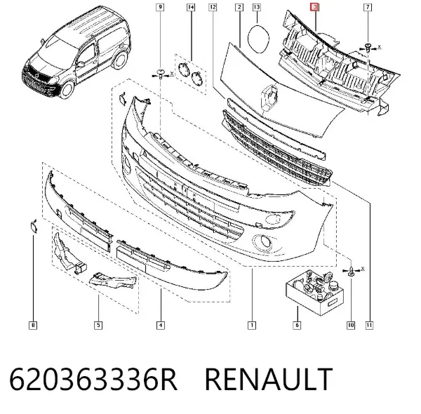 Кронштейн решетки радиатора 620363336R Renault (RVI)