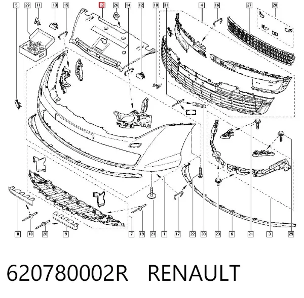 Кронштейн решетки радиатора 620780002R Renault (RVI)