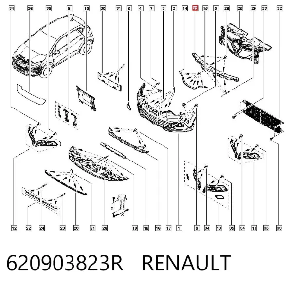 Абсорбер переднего бампера 620903823R Renault (RVI)