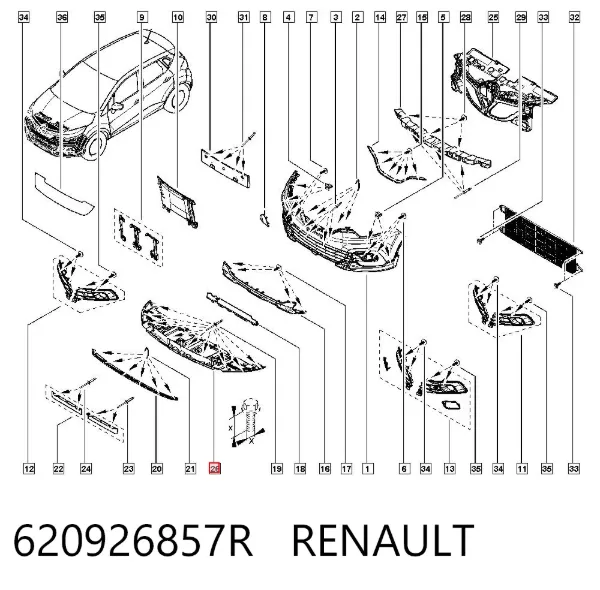 Кронштейн усилителя переднего бампера 620926857R Renault (RVI)