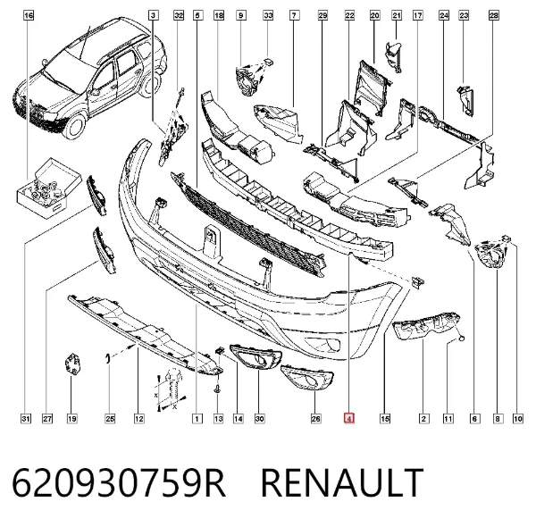 Абсорбер переднего бампера 620930759R Renault (RVI)