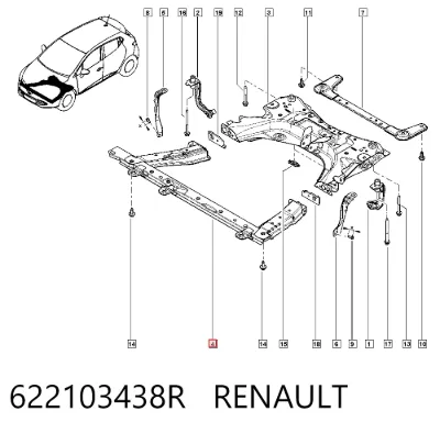 Балка передней подвески (подрамник) передняя RENAULT 622103438R
