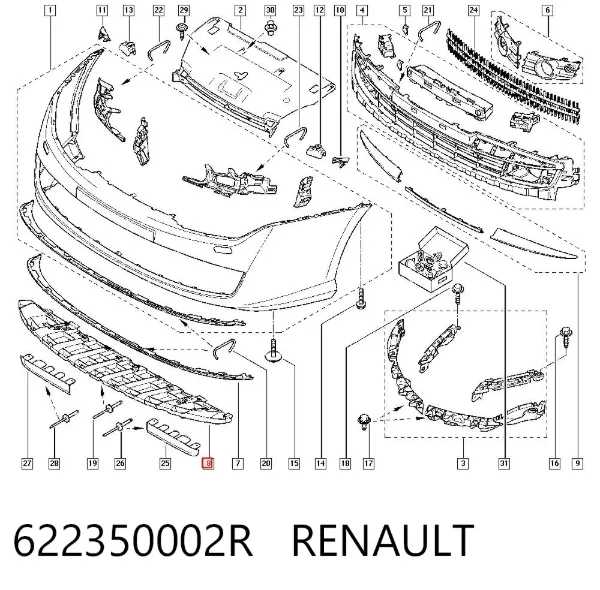 Защита бампера переднего 622350002R Renault (RVI)