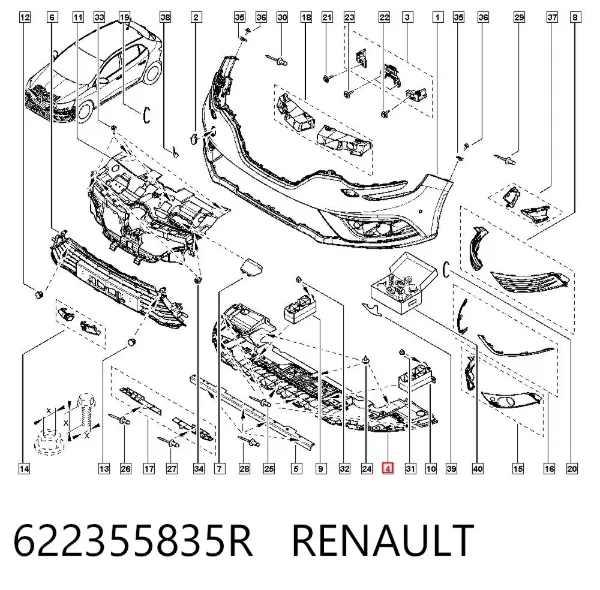 Дефлектор переднего бампера 622355835R Renault (RVI)
