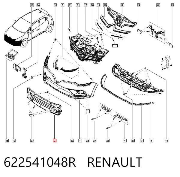 Решетка радиатора 622541048R Renault (RVI)