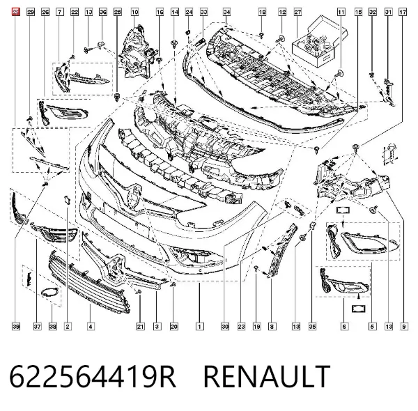 Молдинг решетки радиатора 622564419R Renault (RVI)