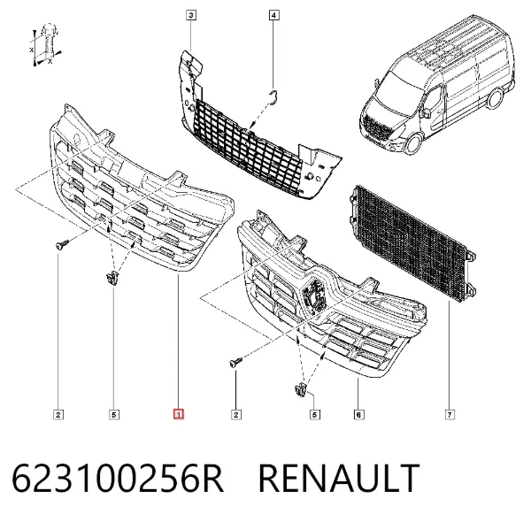 Решетка радиатора 623100256R Renault (RVI)