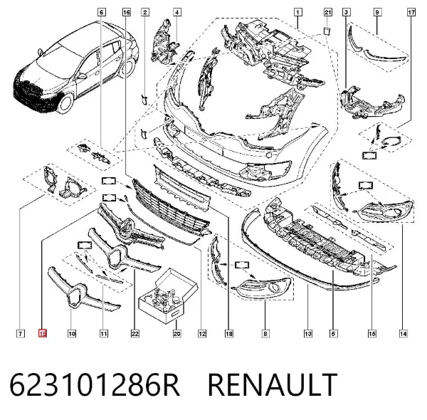 Решетка радиатора 623101286R Renault (RVI)