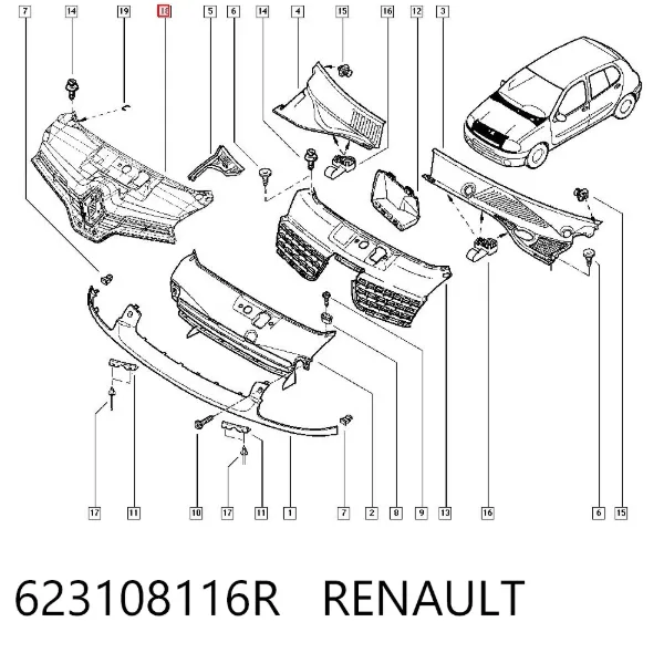 Решетка радиатора 623108116R Renault (RVI)