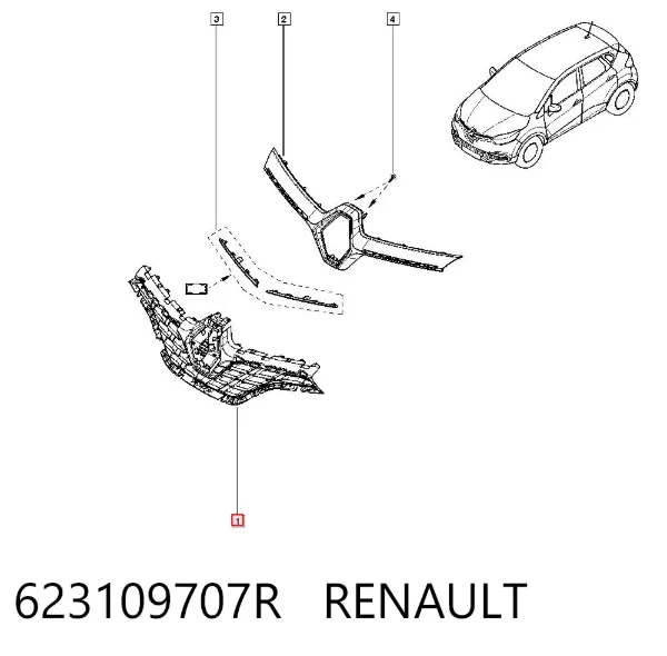 Решетка радиатора 623109707R Renault (RVI)