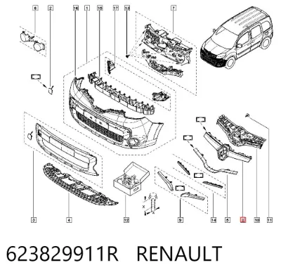 Молдинг решетки радиатора RENAULT 623829911R