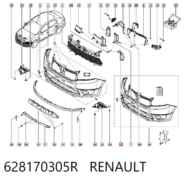 Левый дефлектор радиатора 628170305R Renault (RVI)
