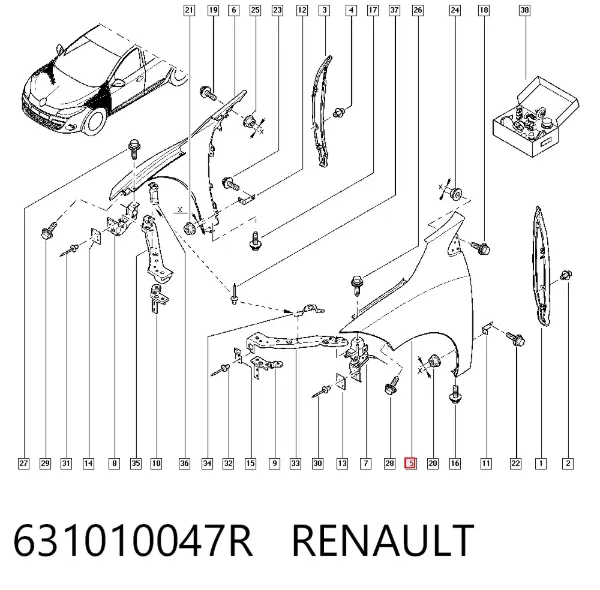 Крыло переднее левое 631010047R Renault (RVI)