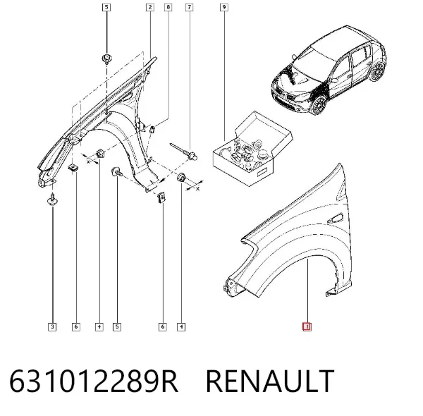 Крыло переднее левое 631012289R Renault (RVI)