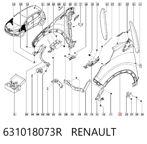 Крыло переднее левое 631018073R Renault (RVI)