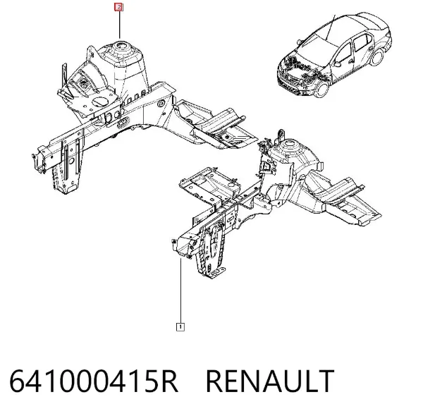 Лонжерон правый 641000415R Renault (RVI)