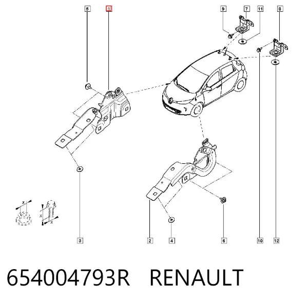 Петля капота правая 654004793R Renault (RVI)