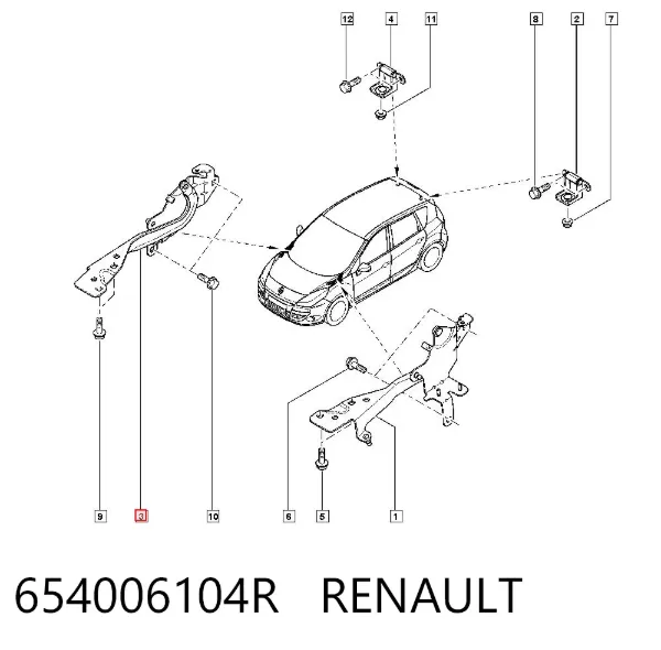 Петля капота правая 654006104R Renault (RVI)