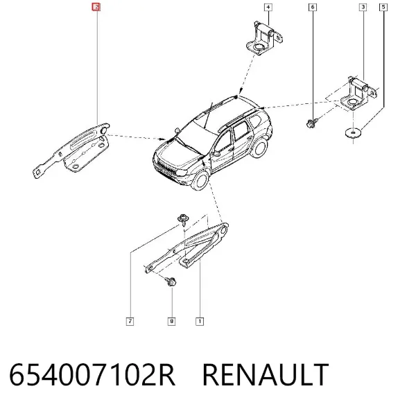 Петля капота правая 654007102R Renault (RVI)