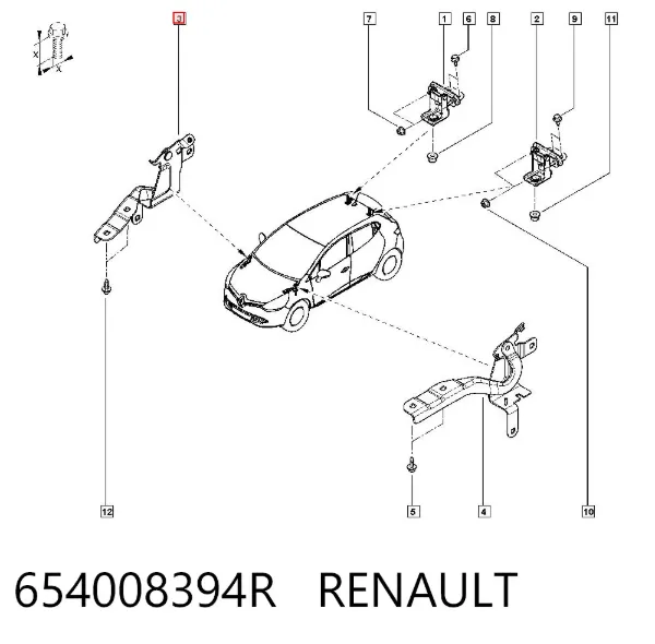 Петля капота правая 654008394R Renault (RVI)