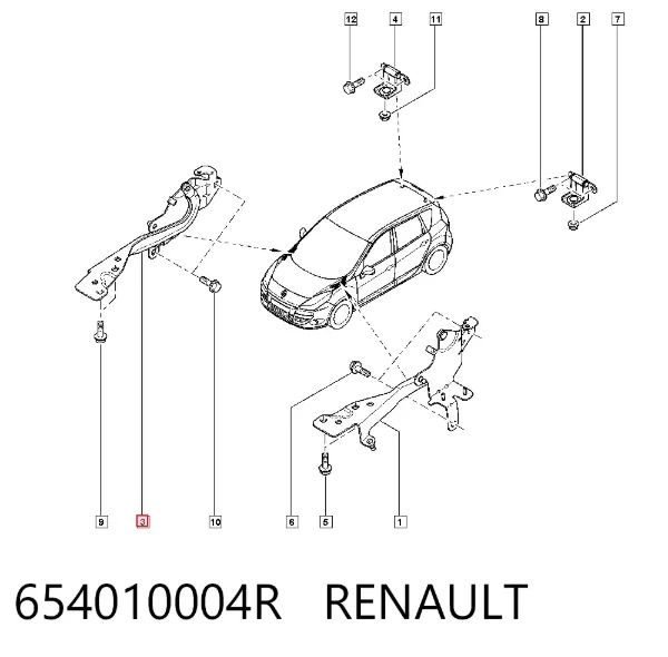 Петля капота правая 654010004R Renault (RVI)