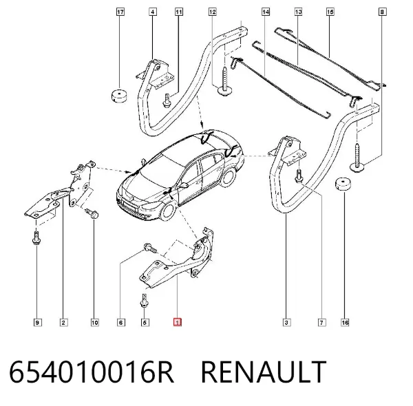 Петля капота левая 654010016R Renault (RVI)