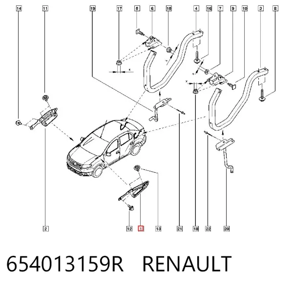 Петля капота левая 654013159R Renault (RVI)
