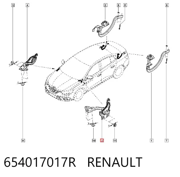Петля капота левая 654017017R Renault (RVI)