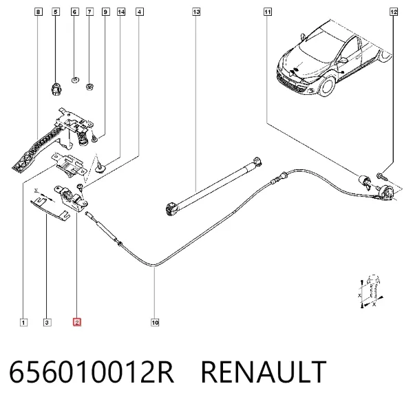 Замок капота 656010012R Renault (RVI)