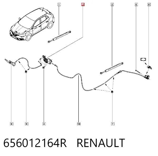Замок капота 656012164R Renault (RVI)