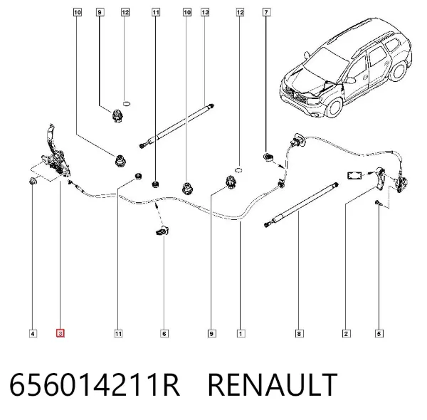 Замок капота 656014211R Renault (RVI)