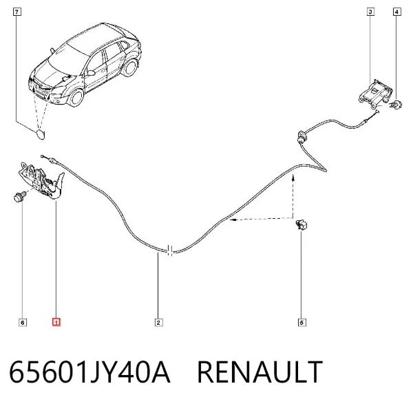 Замок капота 65601JY40A Renault (RVI)