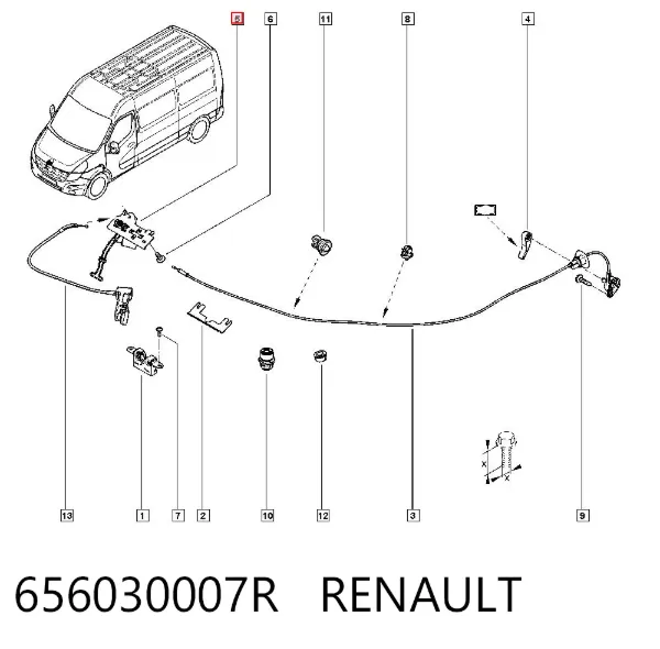 Кронштейн замка капота 656030007R Renault (RVI)