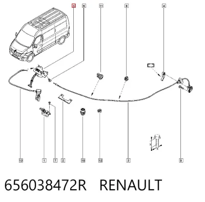 Кронштейн замка капота RENAULT 656038472R