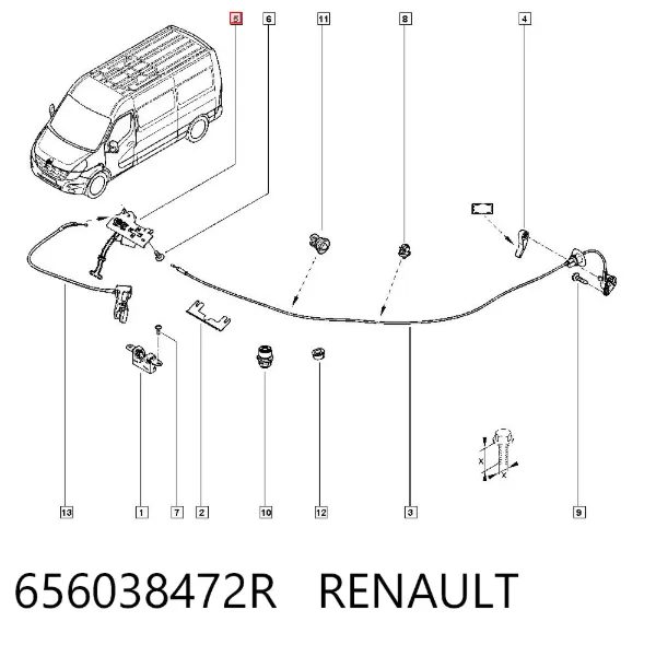 Кронштейн замка капота 656038472R Renault (RVI)