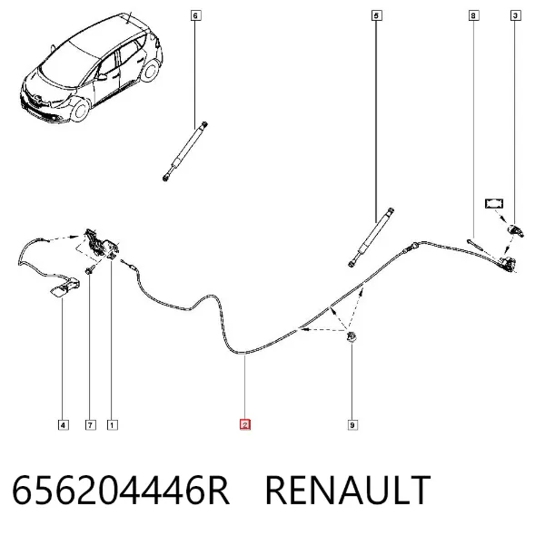 Трос капота 656204446R Renault (RVI)