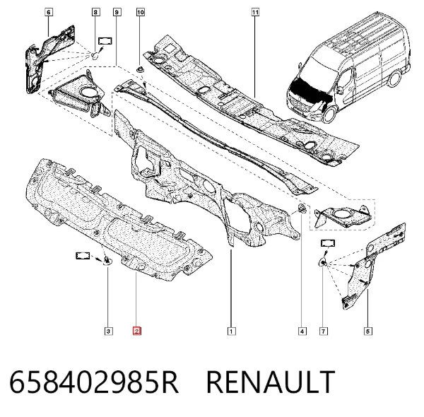 Шумоизоляция капота 658402985R Renault (RVI)